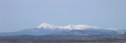 photo of mount katahdin taken from outdoorsman lodge in patten, me.